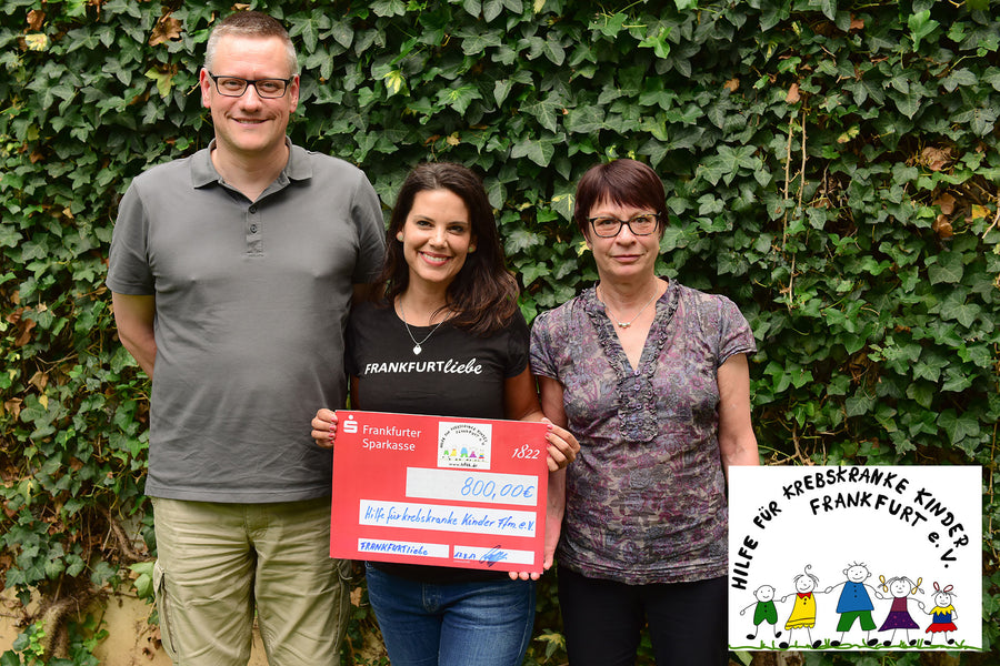 Frankfurtliebe Spendet 800 Euro an Hilfe für krebskranke Kinder Frankfurt e.V.