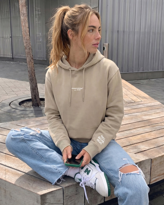 Unisex Hoody 069 dark sand-white
