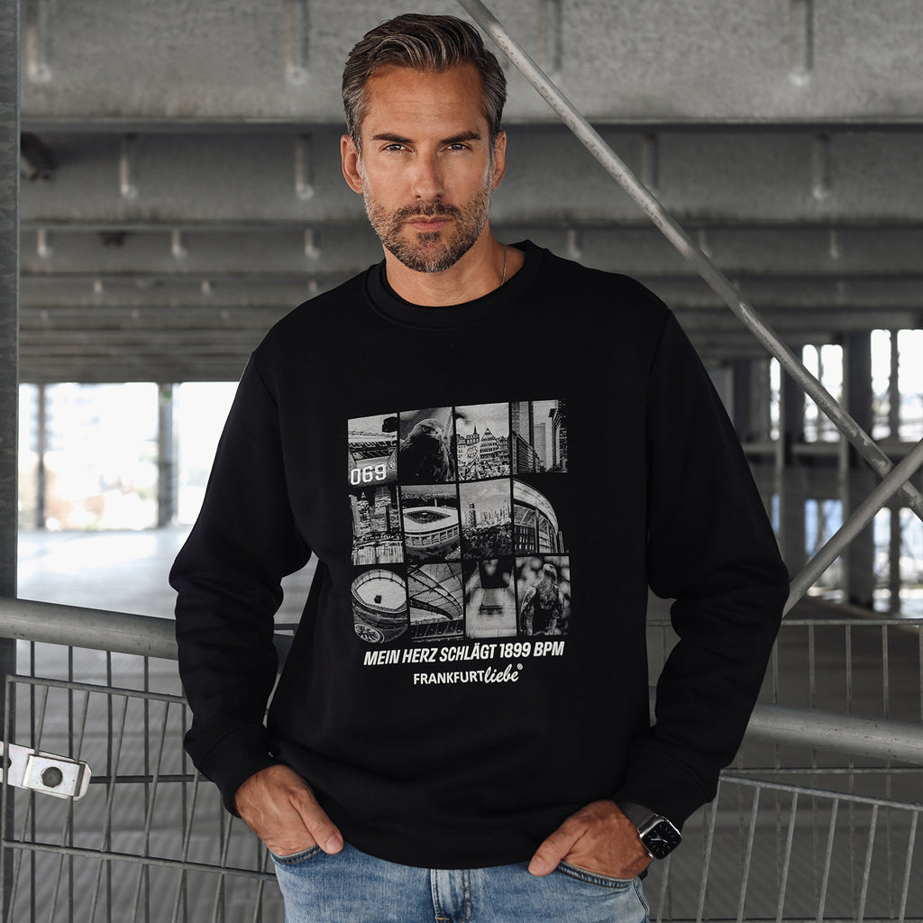 Unisex Sweater Herzschlag 1899 black