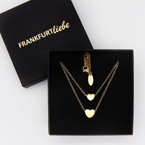 Frankfurtliebe Halskette Doppelherz gold